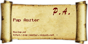 Pap Aszter névjegykártya