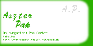 aszter pap business card